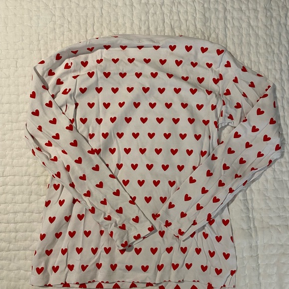 LAKE Heart Print Pajama Top and Shorts - Picture 5 of 7